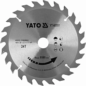 Диск пильный по дереву с победитовыми напайками Yato YT-60551 (160x20x2.2x1.5 мм), 24 зубцов