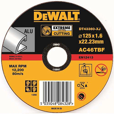 Диск відрізний DeWALT DT43360 125 мм Фото 1
