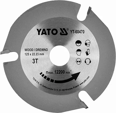 Диск пильний по дереву Yato 125x22.23x3.8 мм, 3 зубці (YT-60470) Фото 1