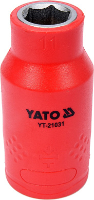 Головка торцевая шестигранная диэлектрическая YATO YT-21031 1/2" М11 x 55/38 мм VDE до 1000 В Фото 1