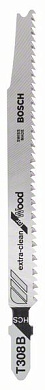 Пилочка для лобзика Bosch Extra-Clean for Wood T 308 B, 25 шт Фото 1