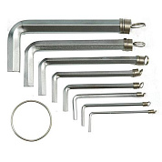 Ключи 6-гранные L-образные VOREL 56391 на кольце, М1,5-10 мм, Cr-V набор 10 шт