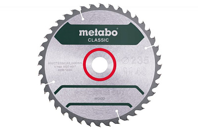 Пильный диск Metabo Precision Cut Classic HW/CT 235х2.8/2x30, Z40 WZ 15° /B 628680000 Фото 1