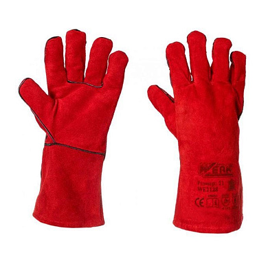 Перчатки Werk WE2128 замшевые (краги) красные Фото 1