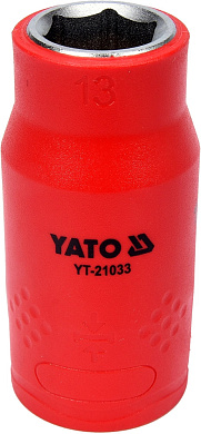 Головка торцевая шестигранная диэлектрическая YATO YT-21033 1/2" М13 x 55/38 мм VDE до 1000 В Фото 1