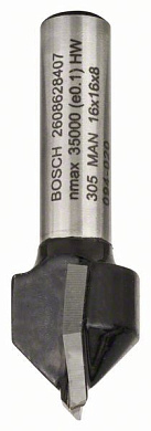 Пазова V-подібна фреза Bosch Standard for Wood 8x16x45 мм Фото 1
