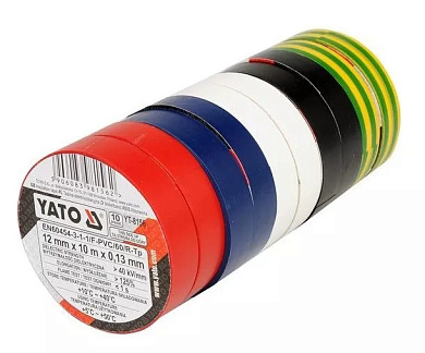 Лента изоляционная YATO разноцветная 10 шт (YT-8156) Фото 1