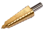 Сверло коническое титановое ступенчатое по металлу YATO YT-44744 Ø= 6-20 мм, HSS 4241, L= 75/55 мм