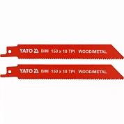 Полотна по дереву і металу бі-металеві для шабельної пили Yato 150х1 мм, 10 зубів (YT-33930)