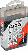 Набір насадок викруткових YATO YT-04832 SL5, SL6, PH1/1, PH2/2, PZ1/1, PZ2/2, L= 50 мм 10 шт