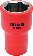 Головка торцевая шестигранная диэлектрическая YATO YT-21042 1/2" М22 x 55/38 мм VDE до 1000 В