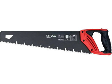 Ножовка по дереву YATO YT-31097 L= 450 мм, 7 зубов/1", полотно t= 0.9 мм, покрытие PTFE Фото 1