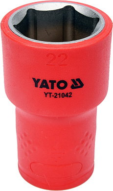Головка торцева шестигранна діелектрична YATO YT-21042 1/2" М22 x 55/38 мм VDE до 1000 В Фото 1