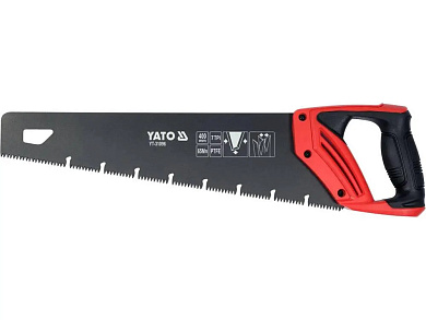 Ножовка по дереву YATO YT-31096 L= 400 мм, 7 зубов/1", полотно t= 0.9 мм, покрытие PTFE Фото 1
