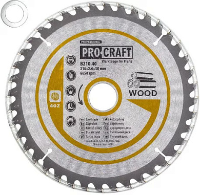 Пильный диск по дереву Procraft B210.40, 40T (021040) Фото 1