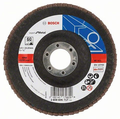 Лепестковый шлифовальный круг угловой Bosch Expert for Metal K 60, 125 мм Фото 1
