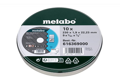 Набір відрізних дисків Metabo SP 230 x 1.9 x 22.23 мм INOX, 10 штук 616369000 Фото 1