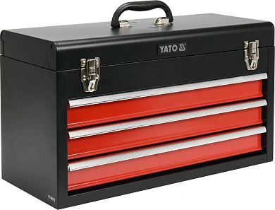 Ящик для инструмента Yato металлический с 3-мя ящиками 218х300х520 мм (YT-08873) Фото 1