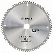 Диск пильный Bosch Optiline Wood ECO 254х30, Z80