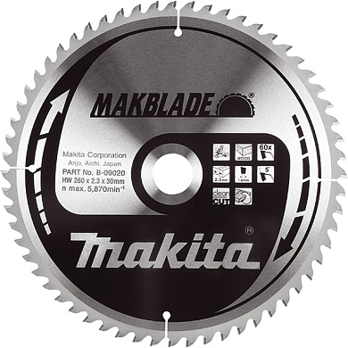 Диск пильний Makita MAKBlade 216x30 40T Makita (B-08872) Фото 1