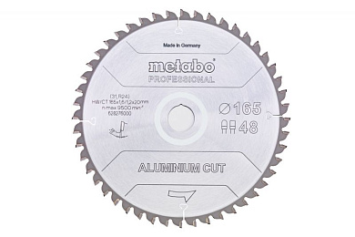 Пиляльний диск Metabo Aluminium cut HW/CT 165х1.6/1.2x20, Z48 FZ/TZ 5° від. 628276000 Фото 1