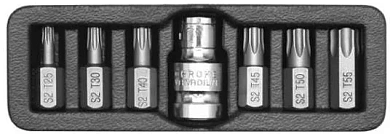 Набір насадок викруткових YATO YT-0410 "ТОRХ" 30 мм, адаптер 1/2" 7 шт Фото 1