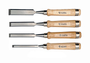 Набір стамесок YATO YT-6260 з дерев'яними ручками 10, 16, 20, 25 мм 4 шт