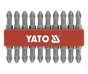 Насадка викруткова двостороння YATO YT-0481 Philips РН2 - PH2, L= 65 мм 10 шт