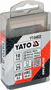 Набор отверточных насадок YATO YT-04822 SL5, SL6, PH1/1, PH2/2, PZ1/1, PZ2/2, L= 25 мм 10 шт