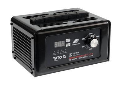 Пуско-зарядний пристрій YATO YT-83052 акумулятор 12/24В, 50-600 Агод, V= 230 В,10/30А(12В),7,5/15 А(24В) Фото 1