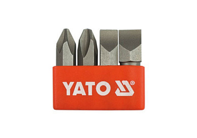 Отверточные ударные вставки YATO YT-2812 крест. и плоский шлицы: PH2/3 и S8/10х36 мм, HEX Ø= 5/16" 4 шт Фото 1