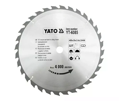 Диск пильний Yato 400х30x3.8x2.8 мм, 32 зубці (YT-6085) Фото 1