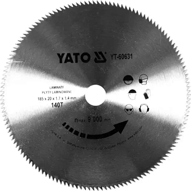 Диск пильний Yato 180x1.7x20 мм, 140 зубців Фото 1