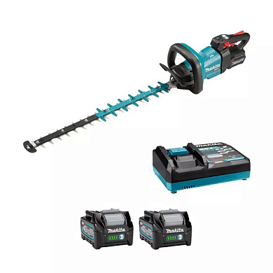 Аккумуляторный кусторез Makita XGT 40 V Max, 600 мм, аккумулятор 2.5 Аг 2 шт, зарядное устройство (UH004GD201) Фото 1