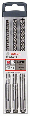 Набор буров Bosch Robust Line SDS-PLUS-7X (2608576201) 3 шт. Фото 1