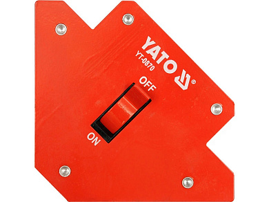 Струбцина магнитная для сварки с переключателем YATO YT-0870 107x160x26 мм 13.5 кг Фото 1