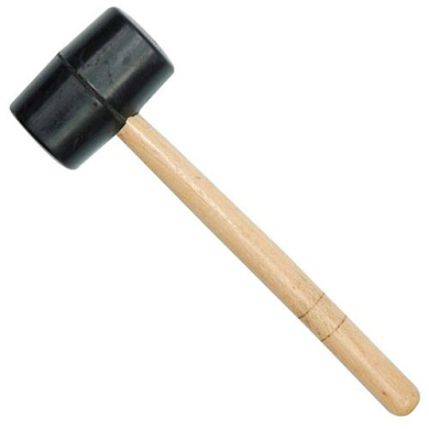 Резиновый молоток VOREL 33650 с деревянной ручкой, Ø=55 мм Фото 1