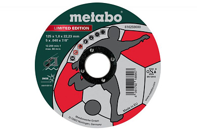 Отрезной диск Metabo Limited Edition Soccer INOX A 60-R, 125x1x22.23 мм 616259000 Фото 1