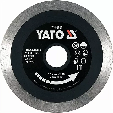 Диск отрезной Yato 115х1.6х10х22.2 мм (YT-59951) Фото 1