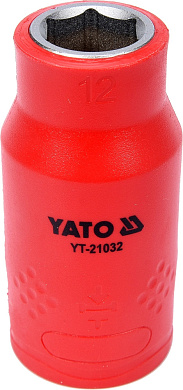 Головка торцева шестигранна діелектрична YATO YT-21032 1/2" М12 x 55/38 мм VDE до 1000 В Фото 1