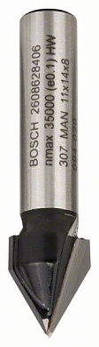 Пазовая V-образная фреза Bosch Standard for Wood 8x11x60 мм Фото 1