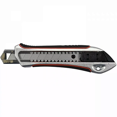 Нож YATO YT-75121 с выдвижным лезвием с отломными сегментами 18 мм, SK5, Zn/TPR/ABS, фиксатор, F 20N Фото 1