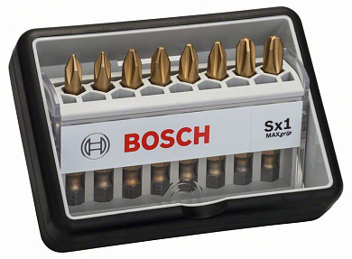 Набор бит Bosch Robust Line Max Grip Sx1, 8 шт Фото 1