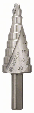 Ступенчатое сверло с трехгранным хвостовиком Bosch HSS 4-20 мм Фото 1
