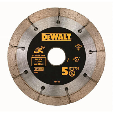 Подвійний сегментований алмазний диск DeWALT DT3758 125x22,23 Фото 1