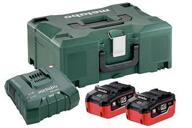 Базовий комплект акумуляторних батарей Metabo 2*6.2 Ач LiHD + MetaLoc (685105000) Фото 1