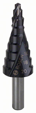 Ступенчатое сверло с трехгранным хвостовиком Bosch HSS-AlTiN 4-20 мм Фото 1
