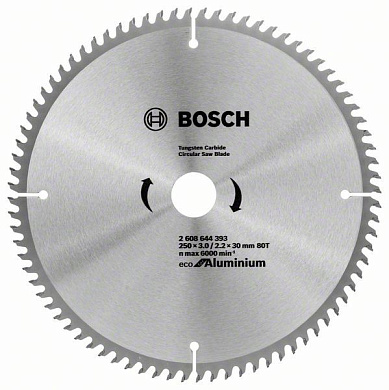 Диск пильний Bosch Eco for Aluminium 250х30, Z80 Фото 1