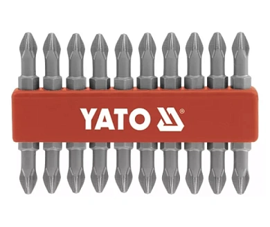Насадка викруткова двостороння YATO YT-0481 Philips РН2 - PH2, L= 65 мм 10 шт Фото 1