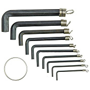 Ключи 6-гранные L-образные VOREL 56390 на кольце, М1,5-10 набор 10 шт